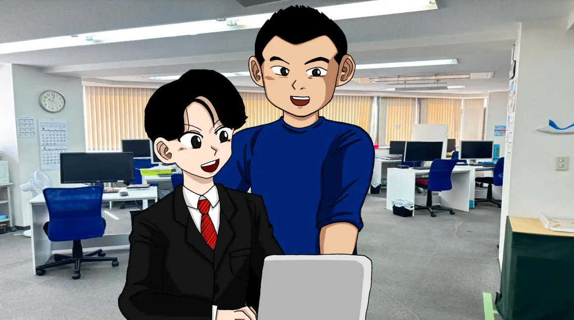 pc作業を教える様子